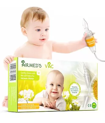 Airmed's Vac Nasal Aspirator Baby CLINICALLY Tested Safe And Gentle Nose Sucker • £15.99