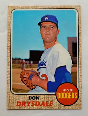 1968 Topps #145 Don Drysdale Los Angeles Dodgers HOF Marked Baseball Card VG • $10