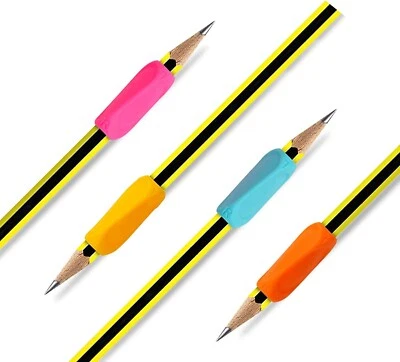 £3.47 • Buy 2 X Cylinder Shape Pen Pencil Grips Soft Silicone Grip Handwriting Tool Set UK