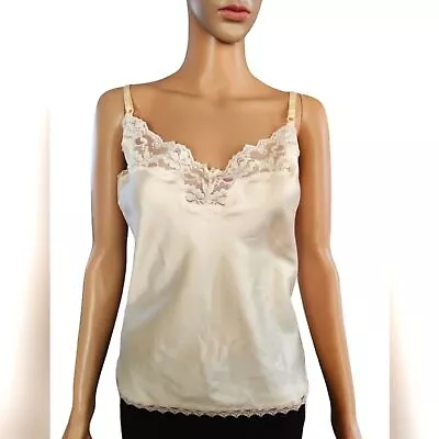 EUC Vintage Maidenform Ivory Satin Camisole SIZE 36 • $10.80