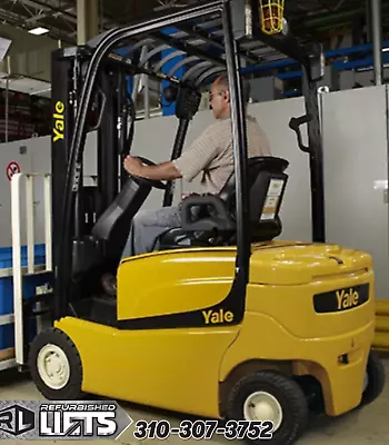 YALE ERP060 Sit Down 4 Wheel Electric PNEUMATIC Forklifts 3 Stage 187  LOW HOUR • $22950