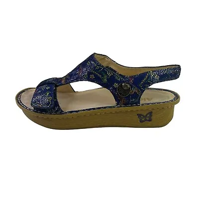 Alegria Kendra T Strap Sandals Mosaic Hummingbird Leather Women's Size 10 • $30