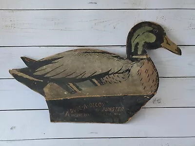 Dupe-A-Decoy Mallard Duck Dunster Seattle Folding Decoy Rare VTG HTF Single  • $74.99