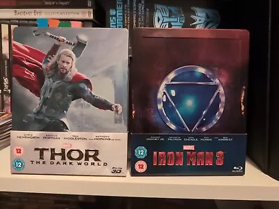 Marvel Thor Dark World & Iron Man 3 Ltd Ed BLU RAY STEELBOOK  • £20