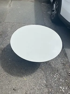 Round Coffee Table White & Grey Side Table Or Centre Stylish • £10