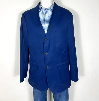 Vintage Polo Ralph Lauren Safari Jacket Blazer Cotton Navy Blue Men's L 42R • $55.24