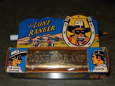 The Lone Ranger Vintage Gold Harmonica 1950's Magnus Mint MIB MOC Tonto Rare! • $90