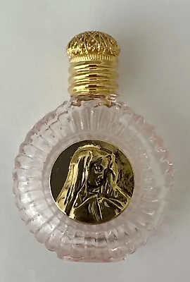 Holy Water Bottle-pink Glass- Madonna Emblem-brass • $11.50