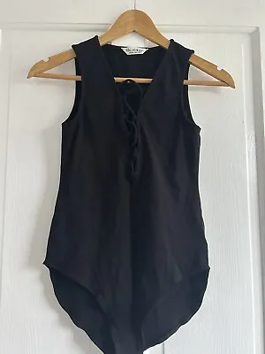 Miss Selfridge Size 8 Black Sleeveless Bodysuit Women’s  • £8