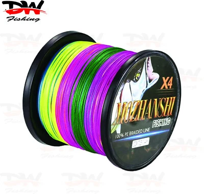 $11.95 • Buy  Multi Colour Braid Fishing Line X4 Braid 6lb To 100lb, 100m 300m 500m 1000m