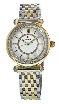 New Michele Caber Mother Of Pearl Diamond Two-Tone Ladies Watch MWW16E000001 • $1975.79