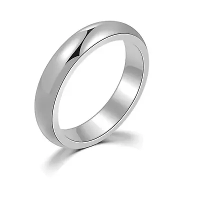 $3.95 • Buy 4MM Stainless Steel Men Women Wedding Engagement Anniversary Ring Band Size 3-13