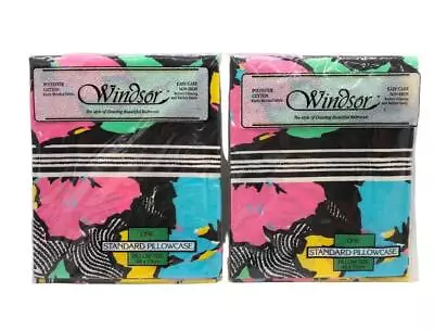 Vintage New Pair Windsor Pillowcases In Retro 1980s/90s Pattern Pop Art Colors • $29.71