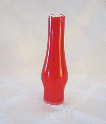 Vintage Flashed Red Miniature Lamp Glass Chimney • $10