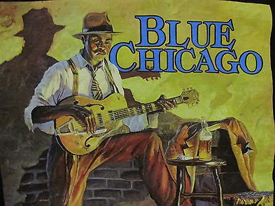 £29.15 • Buy CHICAGO BLUES T SHIRT Vtg Clark Street Rambler John Carroll Doyle Painting SM