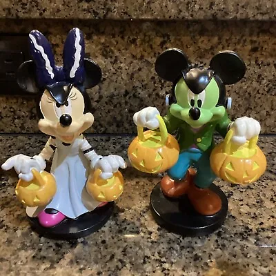 Disney Halloween Mickey Frankenstein & Minnie Bride Of Frankenstein Figurine 6” • $30