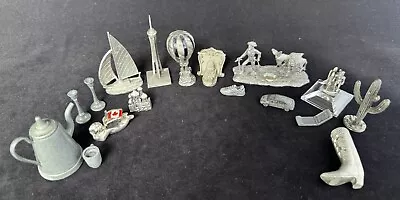 Vintage Lot Of 17 Miniature Pewter Figurines Some With Markings • $19.99