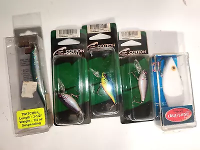 Lot Of 5 Mixed Fishing Lures Rat-L-Trap Cotton Cordell Mega Bait  NEW • $32