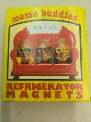 Vintage 1980 NIB Memo Buddies “Sofa Spuds” Rubber Magnets NOS • $8