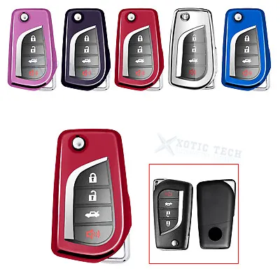 TPU Flip Key Fob Cover Protector For Toyota Corolla Camry RAV4 C-HR 2/3/4 Button • $15.99