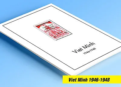 COLOR PRINTED VIET MINH 1946-1948 STAMP ALBUM PAGES (8 Illustrated Pages) • $6