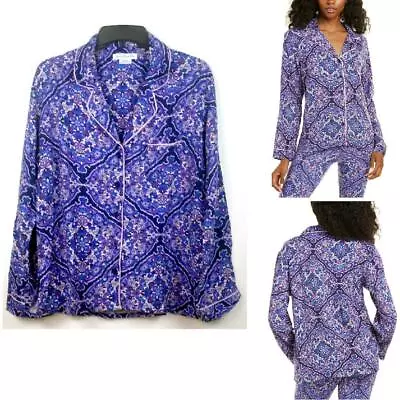$17.95 • Buy Vera Bradley Brocade Flannel Pajama Top Regal Rosette Ch Size Lounge New Vb7001