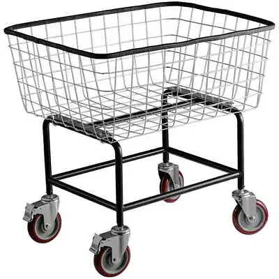 $111 • Buy VEVORbrand Steel Rolling Laundry Cart 2.5 Bushel, Wire Laundry Basket With Wheel