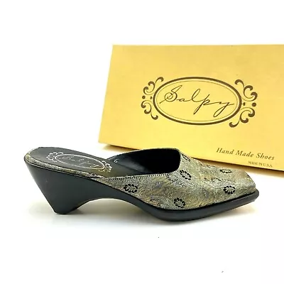 $18.74 • Buy Salpy Tina II Blue/Beige Paisley Women's US Size 6 Pumps Hand Made Shoes W/ Box