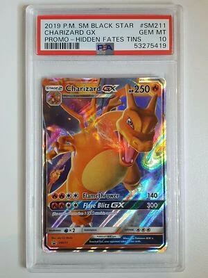 $145 • Buy 2019 Pokemon Charizard GX SM211 HOLO Hidden Fates Promo - PSA 10