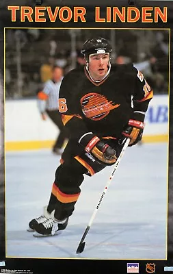 Vintage 1990 TREVOR LINDEN 34 X 22 Vancouver Canucks NHL Starline Poster RARE • $25.99
