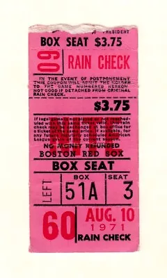 08/10/71 Oakland Athletics At Boston Red Sox Ticket Stub Reggie Jackson HR • $19.99