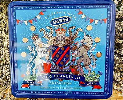 McVitie’s  Coronation Of  King Charles III Commemorative Biscuit Tin Empty. • £5