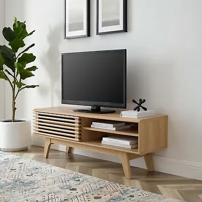 Modway Mid-Century Modern Oak Wood Low Profile 48  TV Stand Media Center Console • $161.52