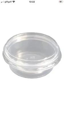 300 Round Food Containers Plastic Clear Tubs With Lids Deli Pots Sauce Dip 2oz • £9.99