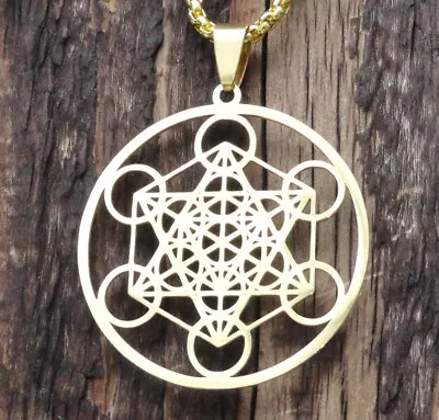 Metatron Cube Pendant Sacred Geometry Cubo De Metatron Pendiente Proteccion • $12.95