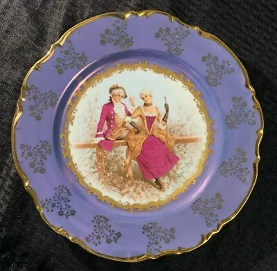 Vintage Crown KPM Porcelain Cabinet Plate Purple Gold Brilliant & Beautiful • £26.59