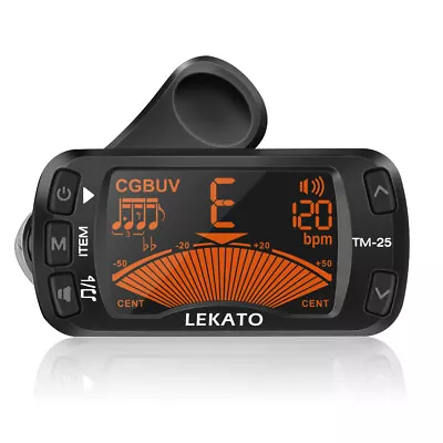 Lekato 3 In 1 Clip On Electric Guitar Tuner Metronome Tone Generator Chromatic • $12.19