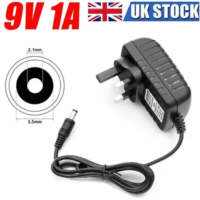 9V 1A Ac/Dc UK Plug Power Supply Adapter 9V Adapter Charger Mains Lead New • £4.99