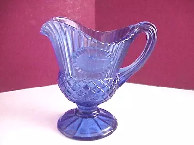 Vintage Avon Cobalt Blue Glass Pitcher Mt Vernon Fostoria Colorful Collectible • $15