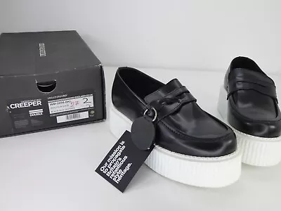 Underground Platform Shoes Wulfrun Creepers Flatform Double White Sole Black  2 • £38.99