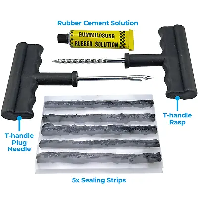 Tyre Repair Kit: 8-Piece Set For Cars Vans SUV Sealing Strips Plug Needle Rubber • $8.66