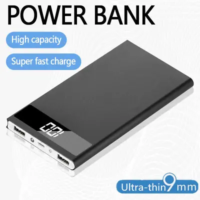 $28.88 • Buy 900000mAh Portable Power Bank Slim Battery Pack 2USB Charger For Mobile Phone AU