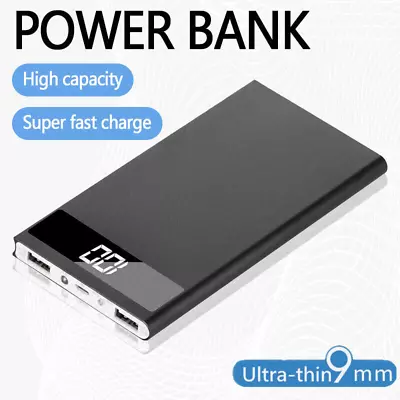 $28.88 • Buy 900000mAh Portable Power Bank Slim Battery Pack 2USB Charger For Mobile Phone AU