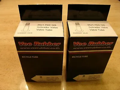 $11.99 • Buy 2 Pack Bicycle Inner Tubes 26 X 1.75 - 2.125 Vee Rubber 