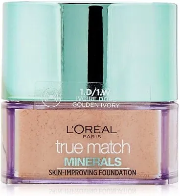 L'OREAL True Match Minerals Skin Improving Foundation 1.D/1.W Golden Ivory New • £29.99