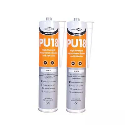 £11.79 • Buy (2 Tubes) PU18 White Polyurethane Adhesive Sealant High Strength PU Marine Auto