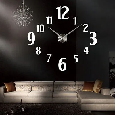 £41.91 • Buy Stylish Acrylic 3D Wall Clock DIY Large Ornament Home Office Decoration Craft S