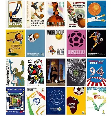 FOOTBALL WORLD CUP Posters Prints A43 Vintage Retro Cave Wall Art Bar Euros Gift • £11.95