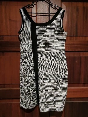 $18 • Buy Orientique Dress Size 14 Black & White Print