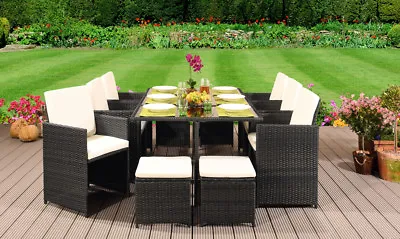 £499.99 • Buy Cube Rattan Garden Furniture Set Chair Sofa Table Patio Wicker 10 Seater